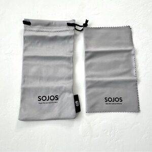 SOJOS Gray Eyewear Pouch And Lens Cleaning Cloth